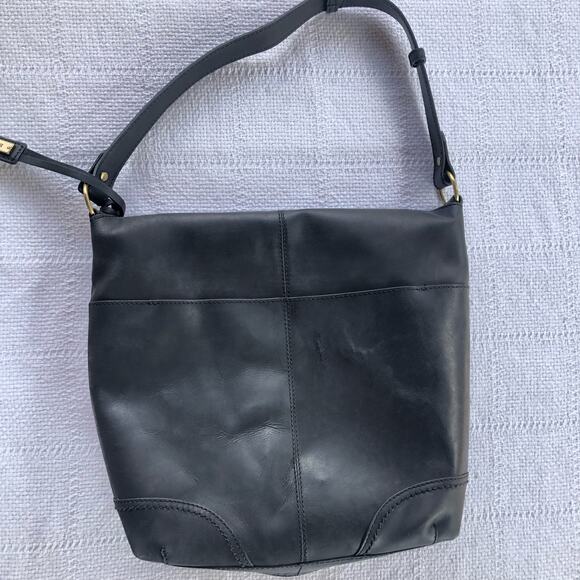 Born Flower Embossed Black Leather Purse Medium Bucket Hobo Western Boho Moto - Picture 4 of 14